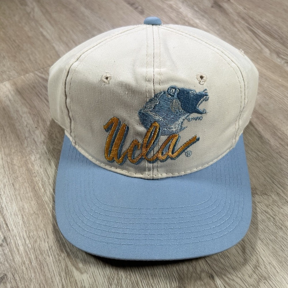 VTG 1990 UCLA Bruins Snapback Hat NCAA College White Blue Youngan The Game Cap